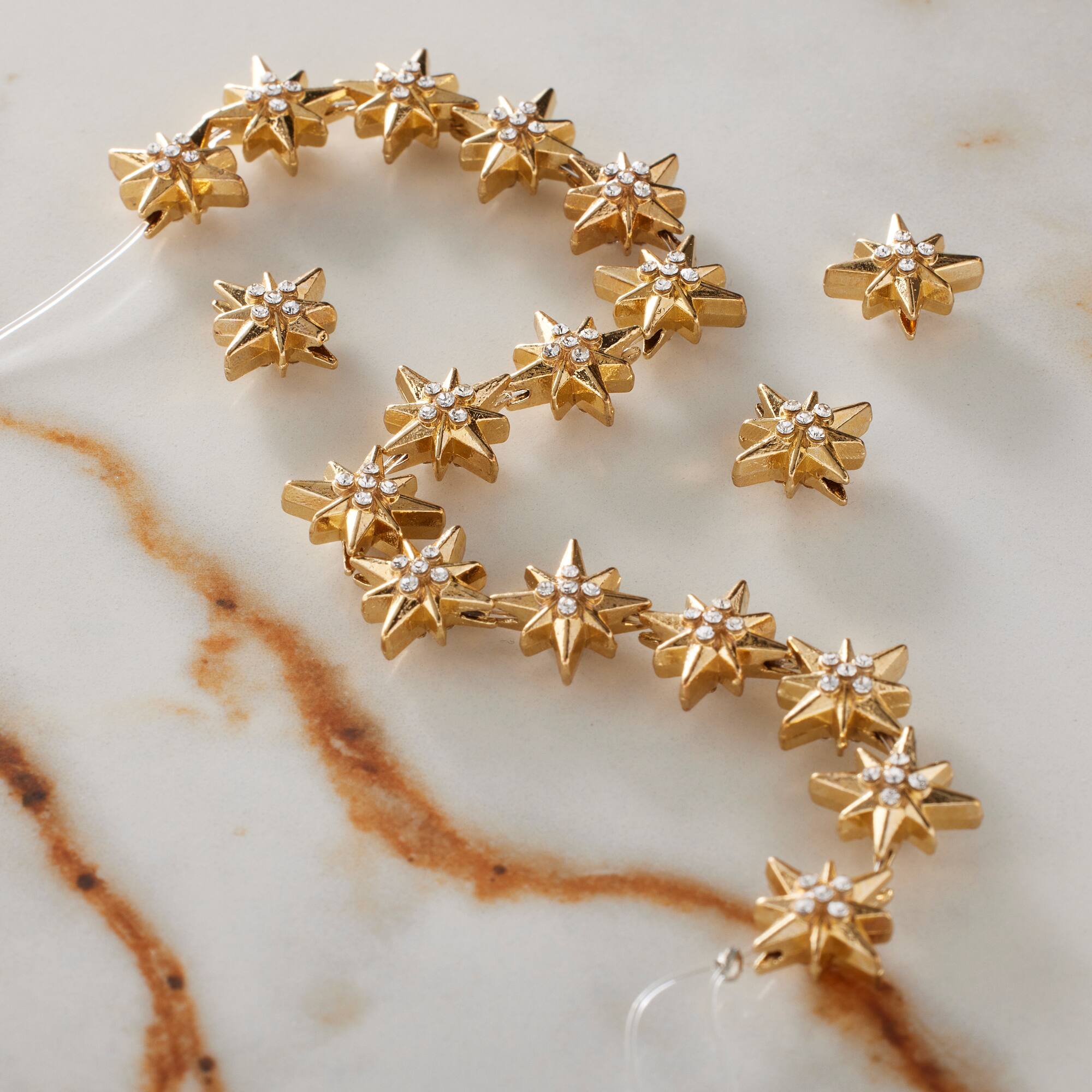 Gold Metal Star Beads, 11mm by Bead Landing™
